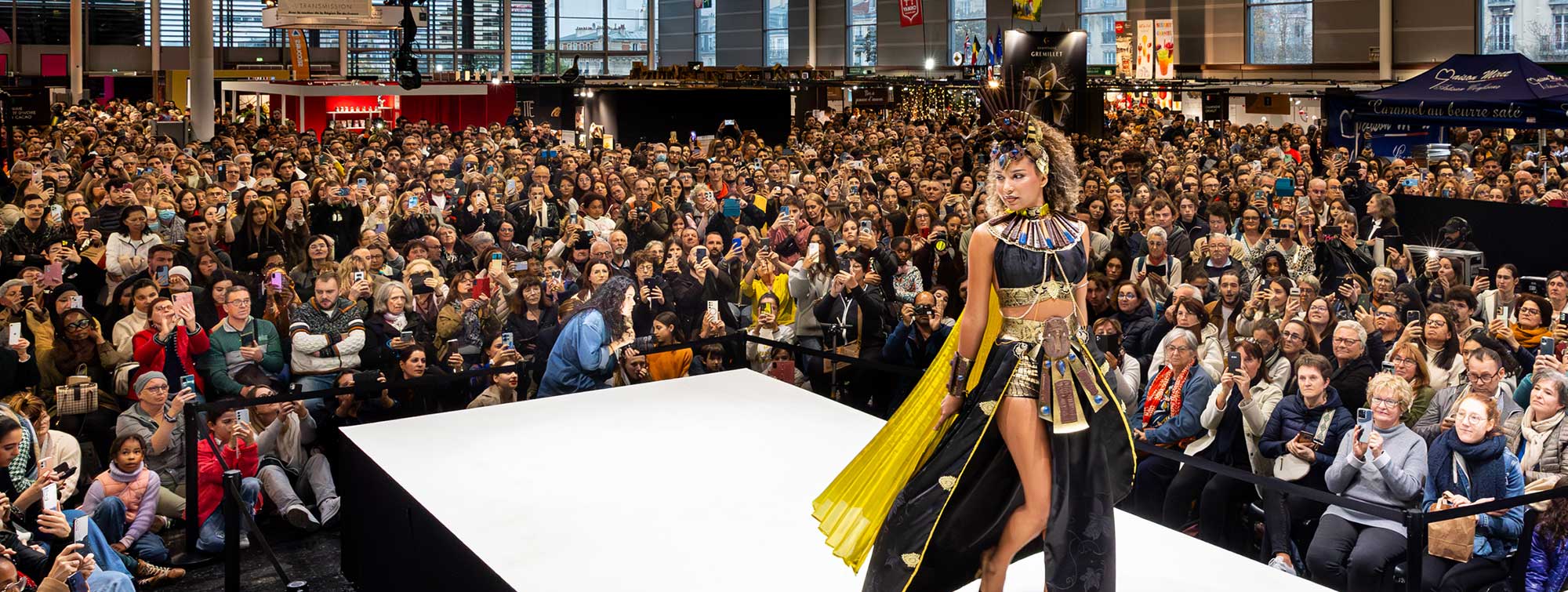 Model on stage during the show