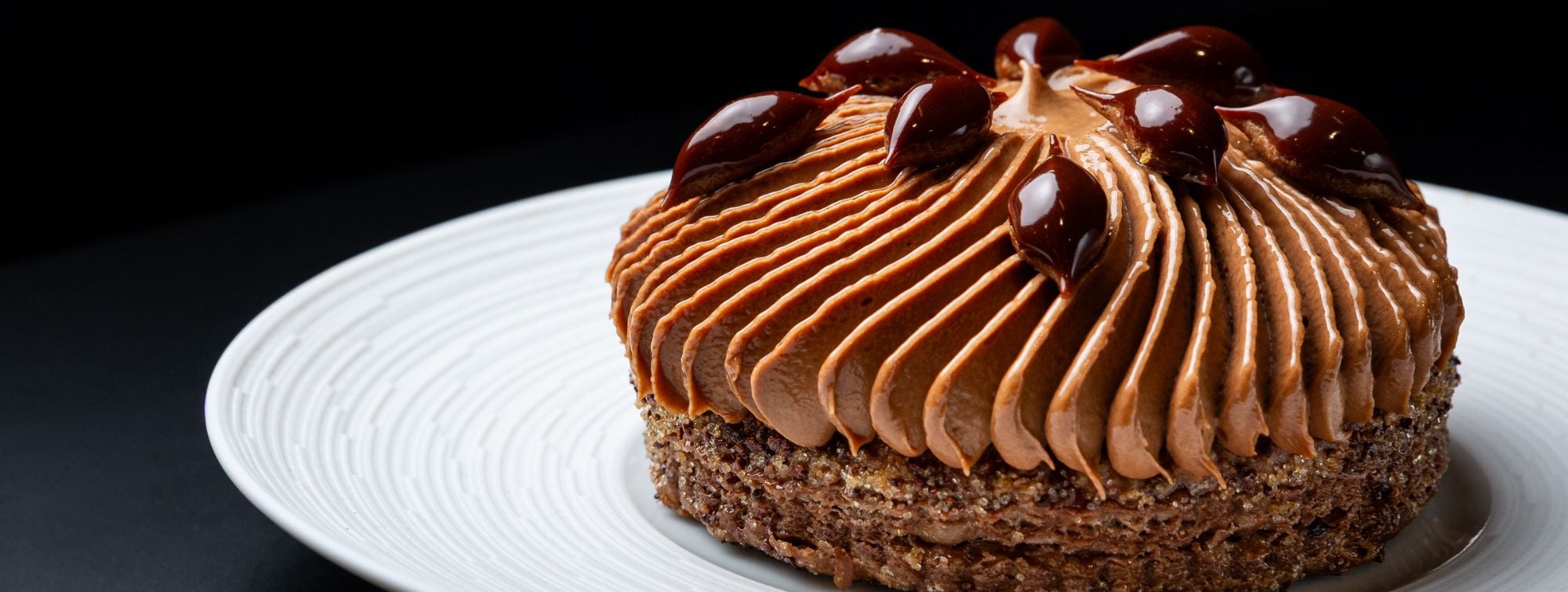 Chocolate pastry made by Maxence Barbot.