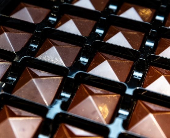 Close-up of a box of chocolates.