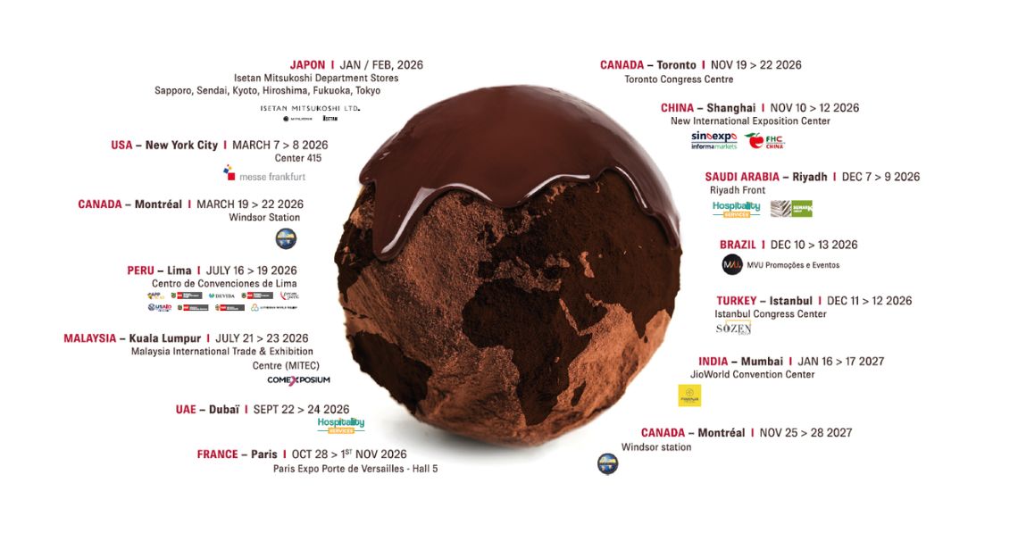 World Map of the Salon du Chocolat and Its International Presence