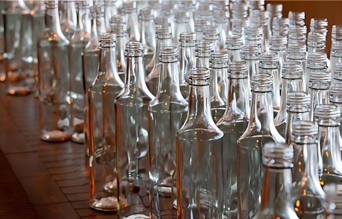 Image of empty glass bottles on a table