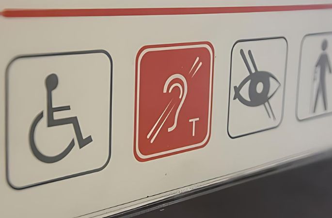 Panneau d'accessibilité pour handicaps.